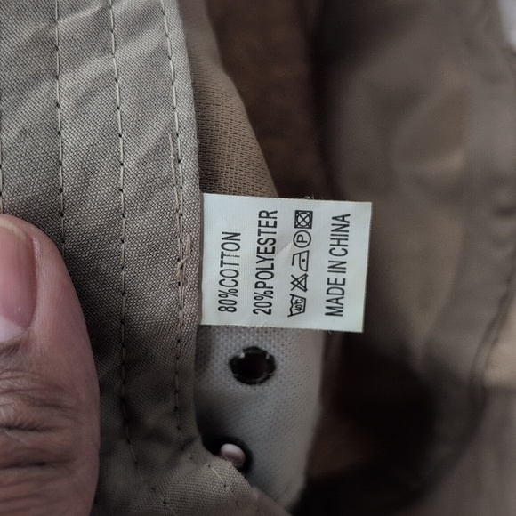 Tan Military Style Cap Adjustable Strap Chain Polyester Blend - Picture 10 of 12